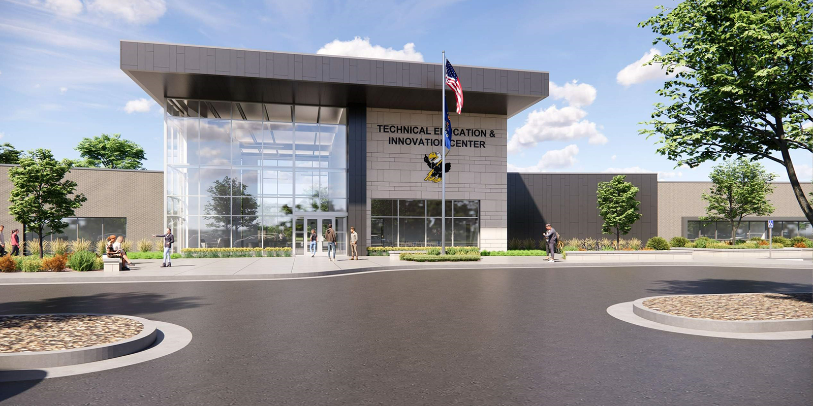 A rendering of the Technical Education & Innovation Center.