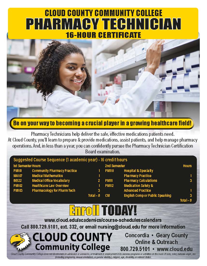 Pharmacy Technician 16 Hour Certificate.