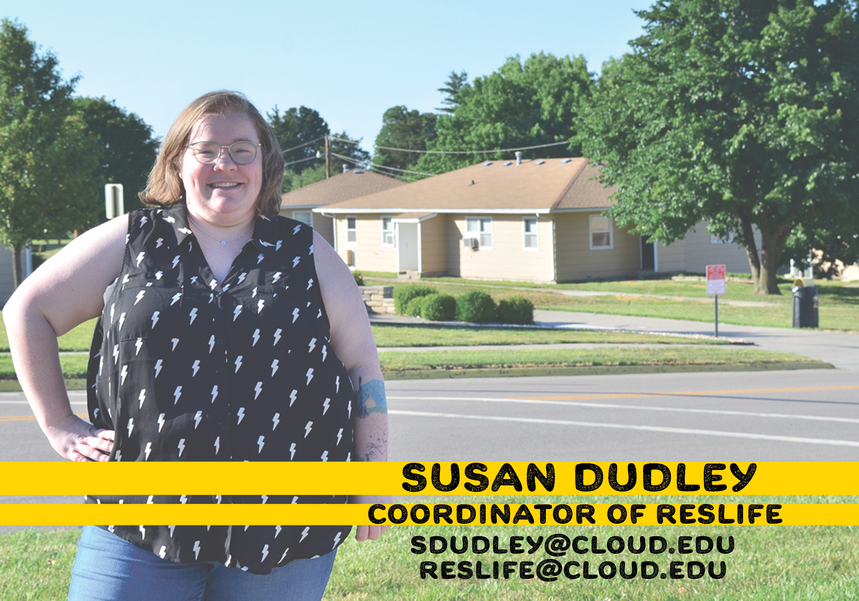 A photo of Coordinator of Residence Life Susan Dudley.