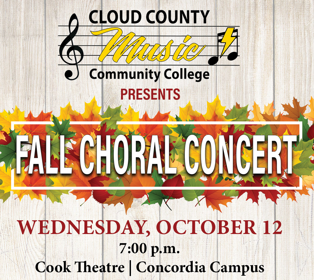 The 2022 Fall Choral Concert is October 12.
